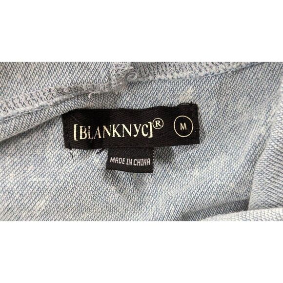 Blanknyc Womens Size M Light Blue Long Sleeve Pullover Denim Hooded Sweatshirt - Picture 9 of 11